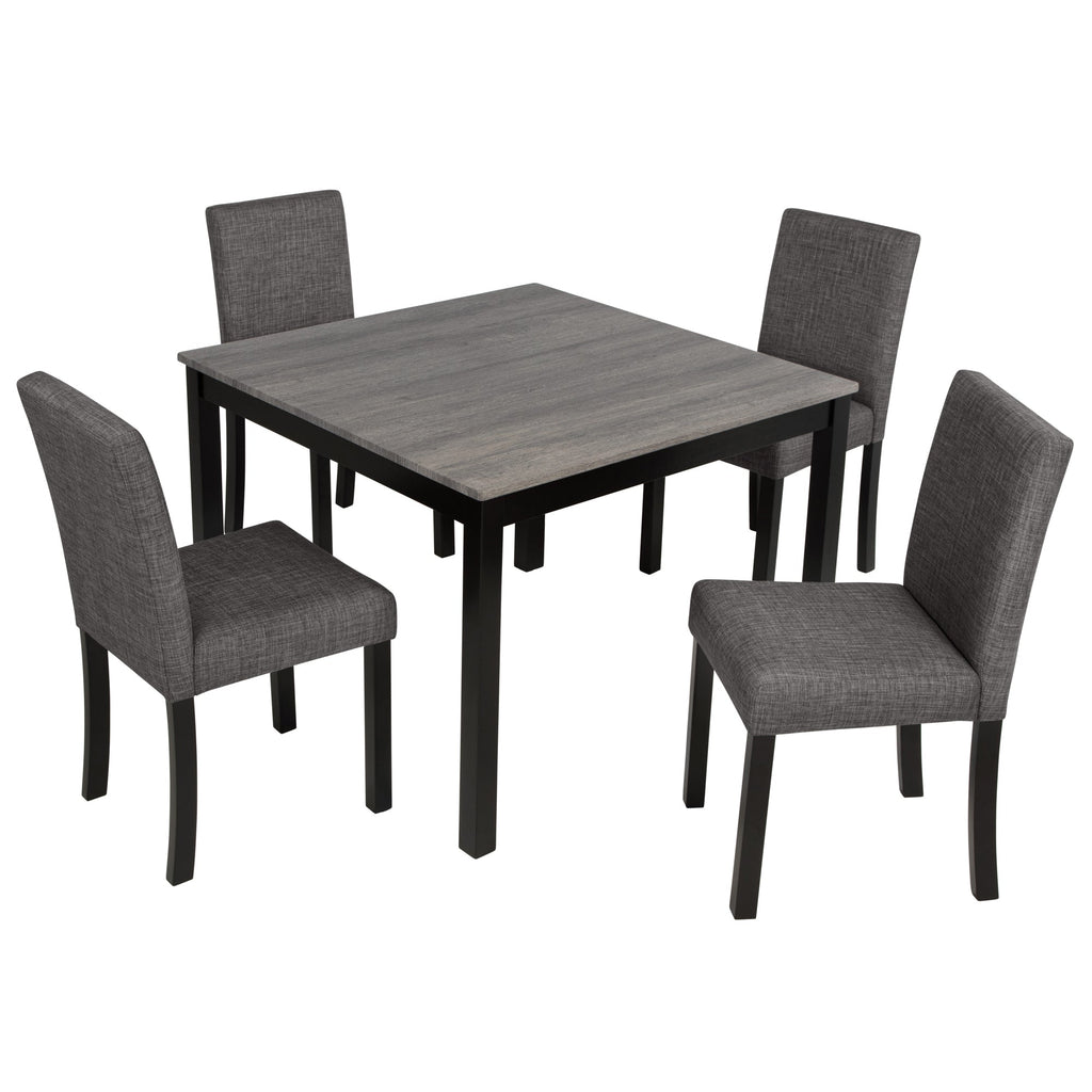 Modern 5-Piece Dining Table Set with 4 Chairs