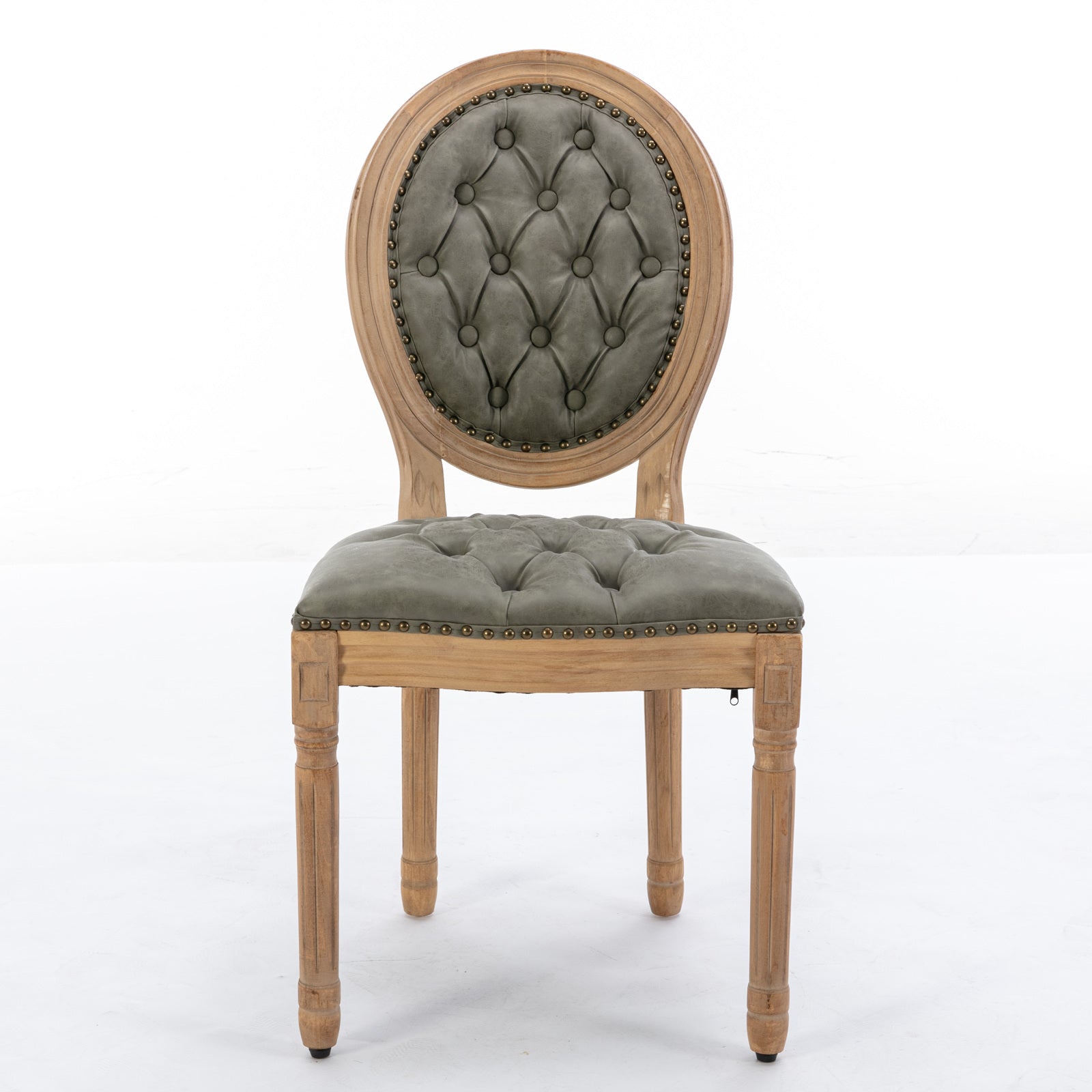 French Style Antique Painting PU Dining Chairs (Set of 2)
