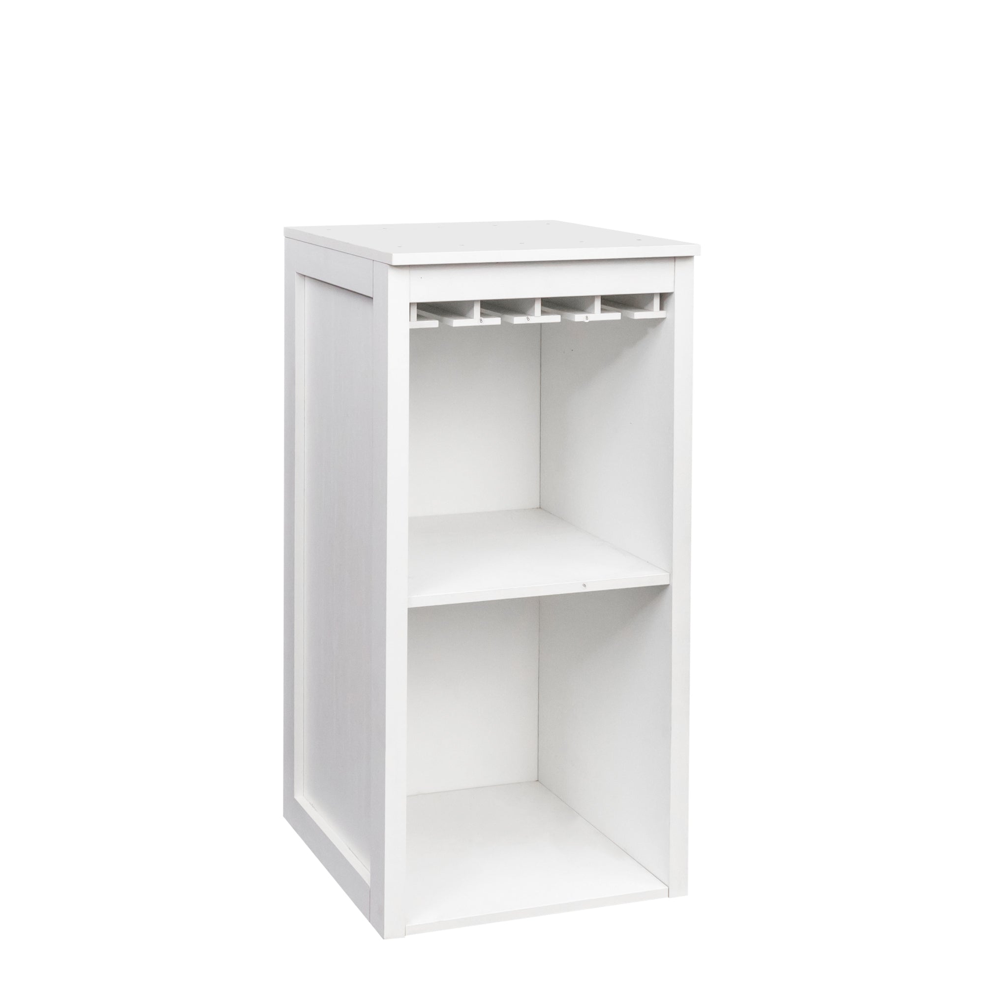 White Modular Wine Bar Cabinet with Storage Shelves