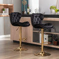 Bar Stools with Chrome Footrest and Base (Set of 2 )