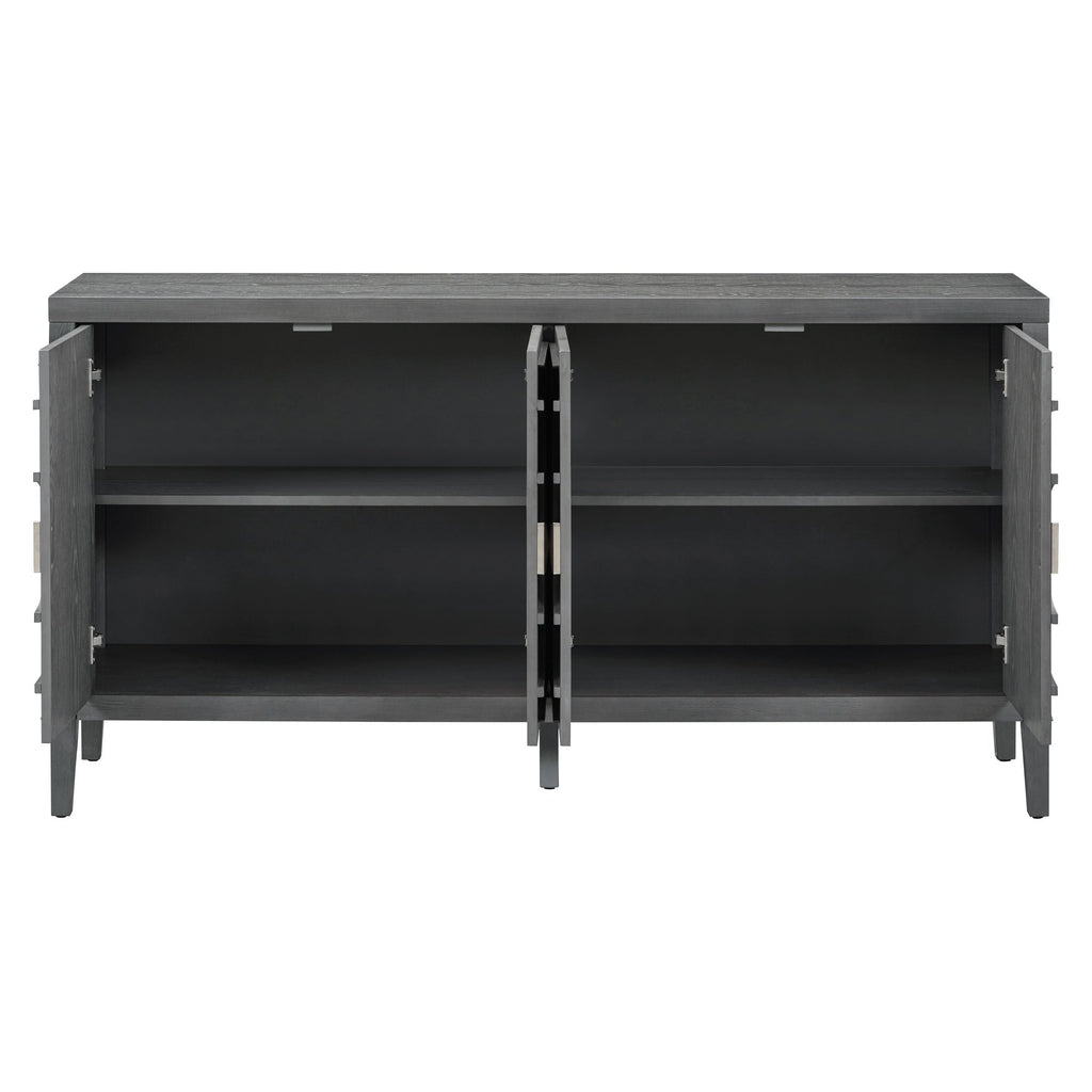 60" Circular Groove Design Sideboard Door for Living Room