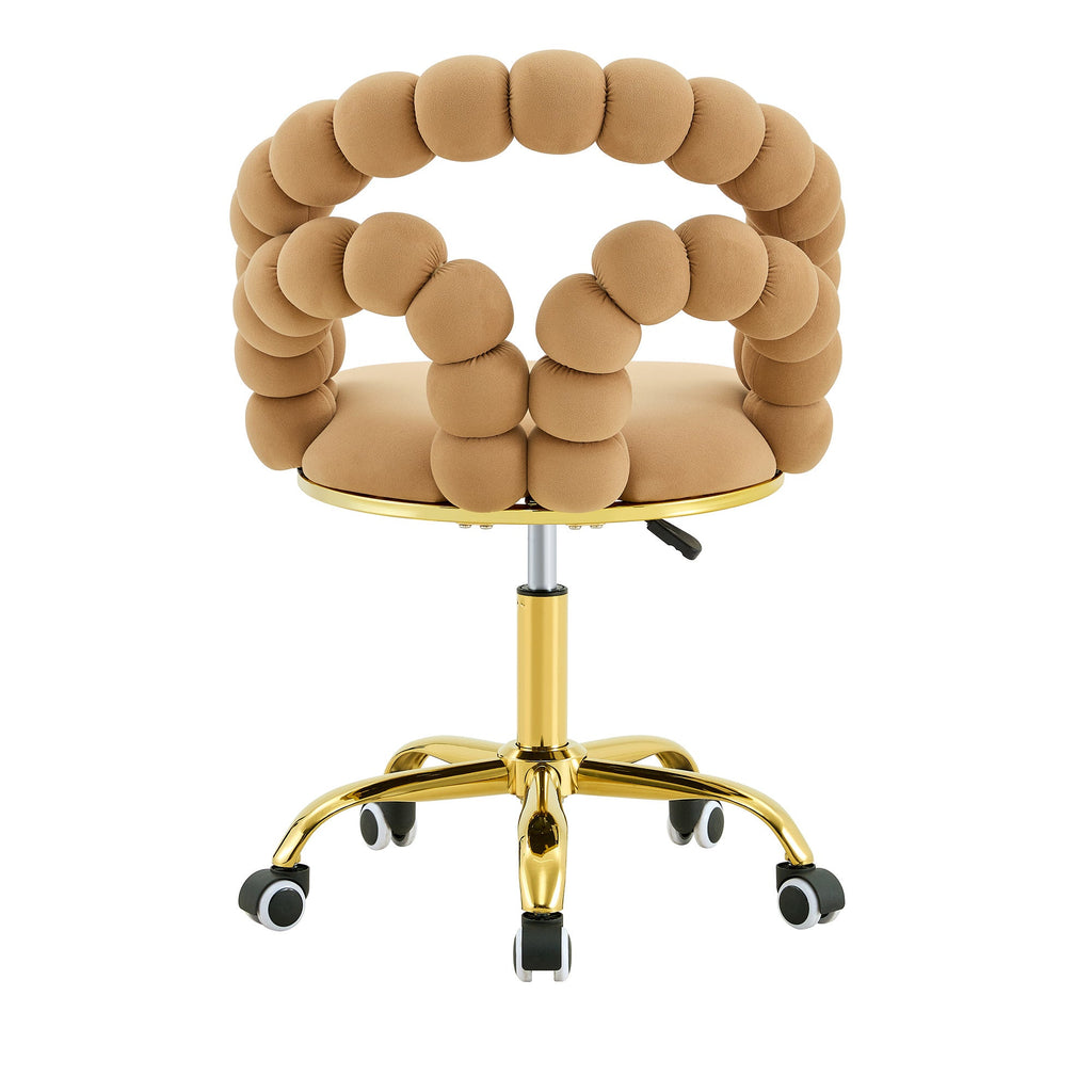 Coloful Modern Velvet Adjustable Swivel Desk Chair with Bubble Back