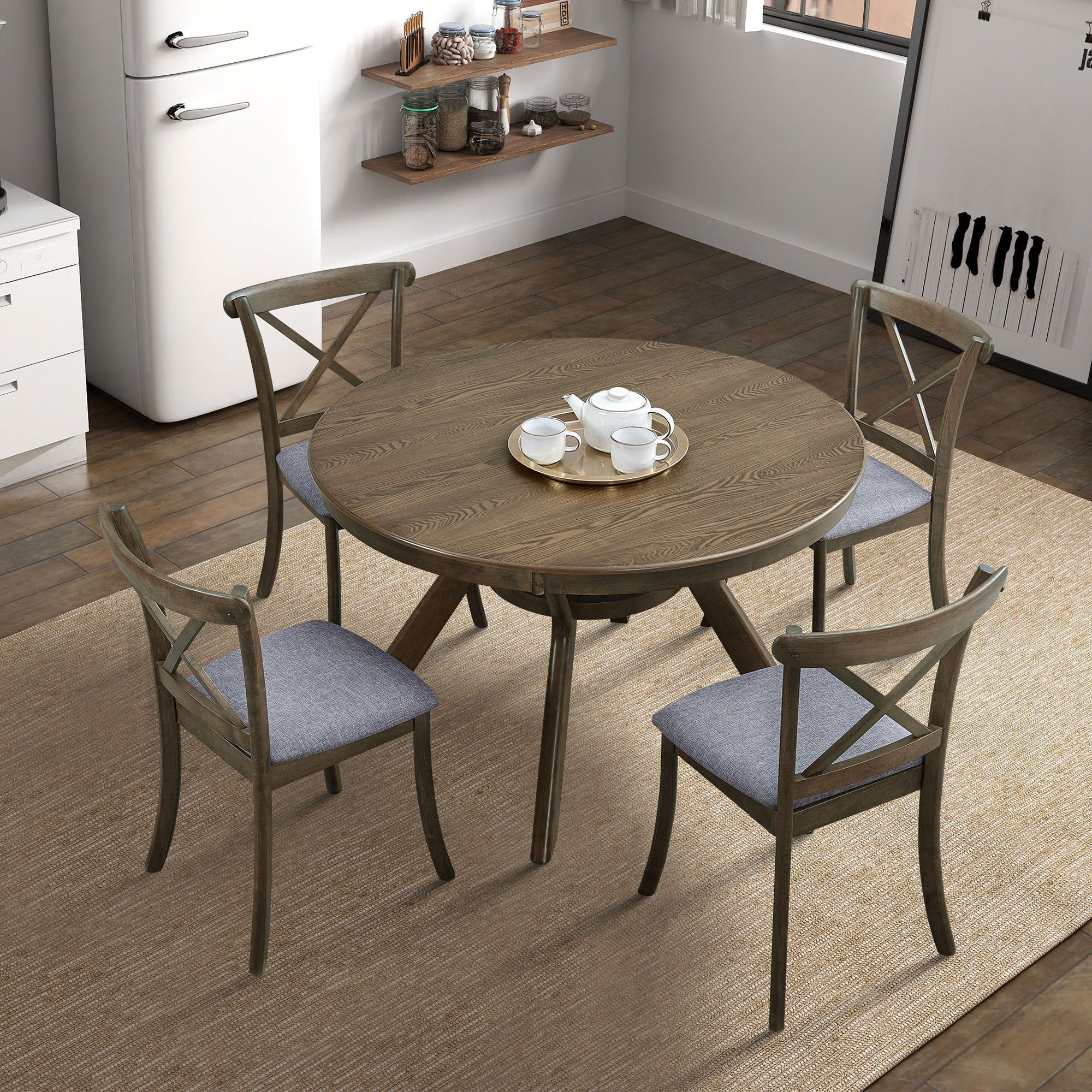 47.24''Round Rubber Wood Dining Table (1 Table)