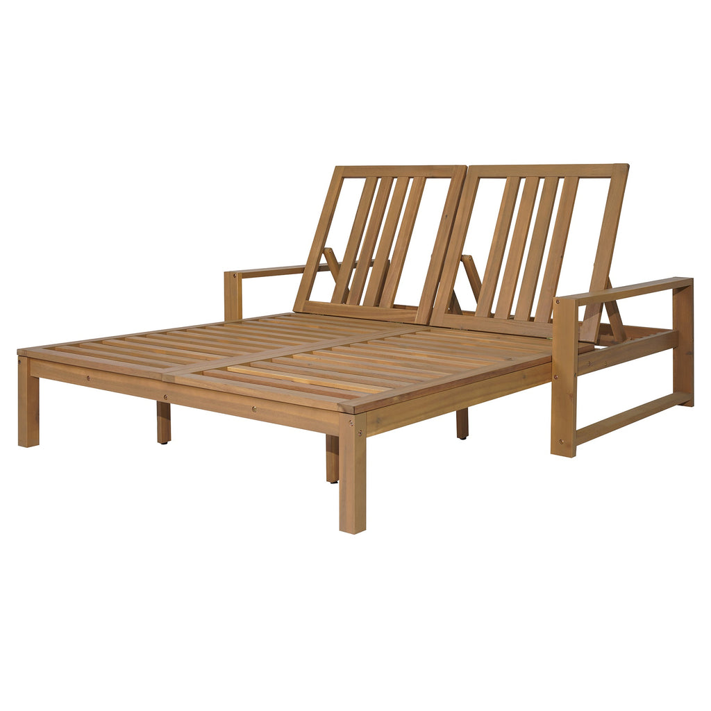 Double chaise lounge 5 position adjustable backs cushioned ideal for patio poolside relaxation