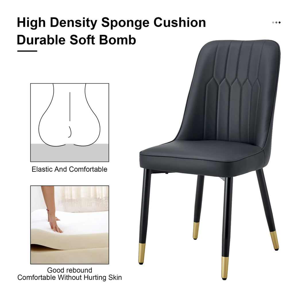 Modern PU Artificial Leather Dining Chairs (Set of 4)