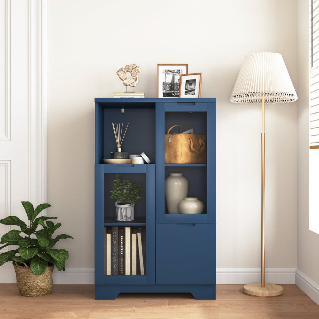 MDF Painted Cabinet with Glass Doors