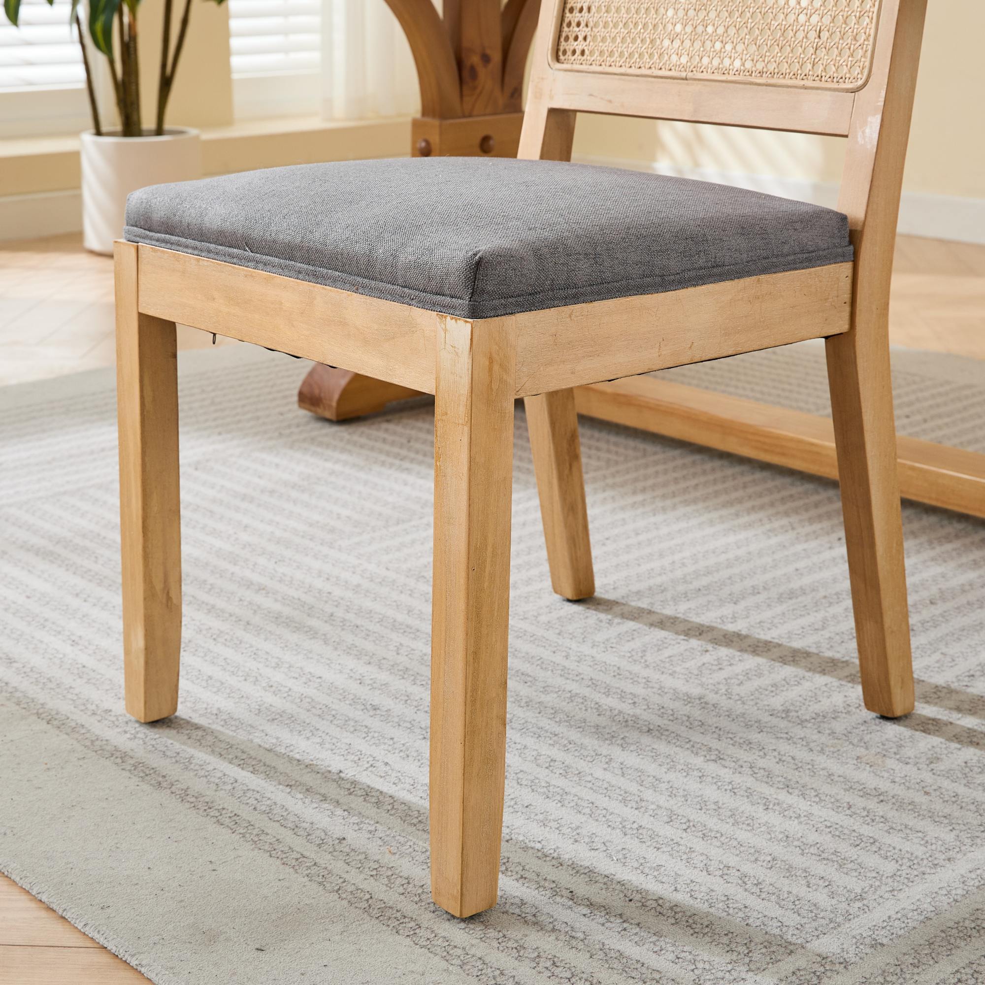 Farmhouse Rattan Dining Chairs (Set of 2)