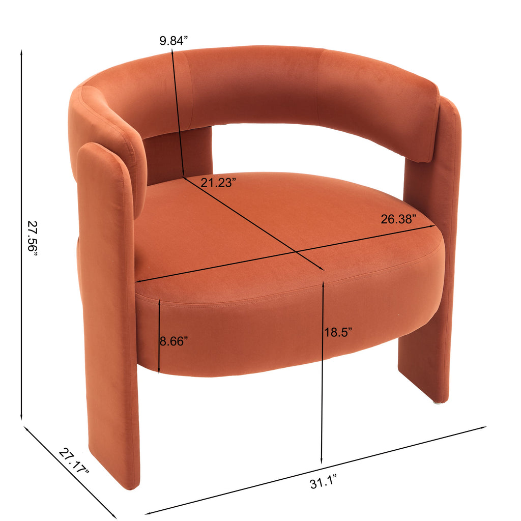 Mid-Century Velvet Comfy Single Sofa Accent Chair