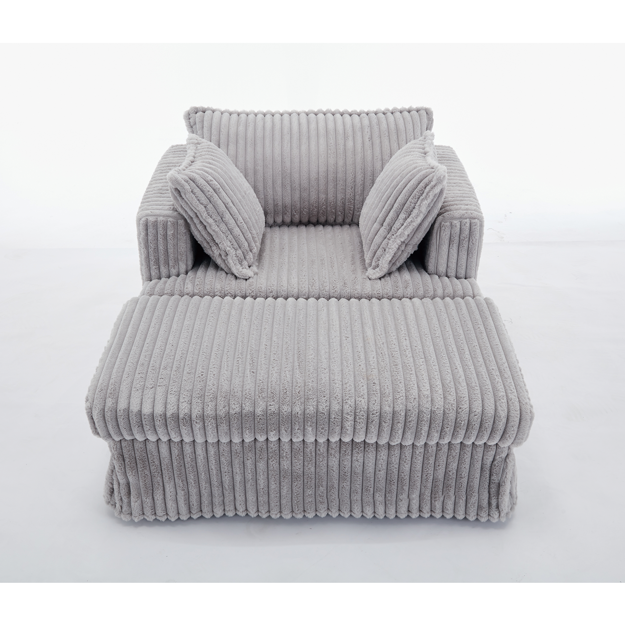 47.7'' Oversized Corduroy Chaise Longue with Ottoman