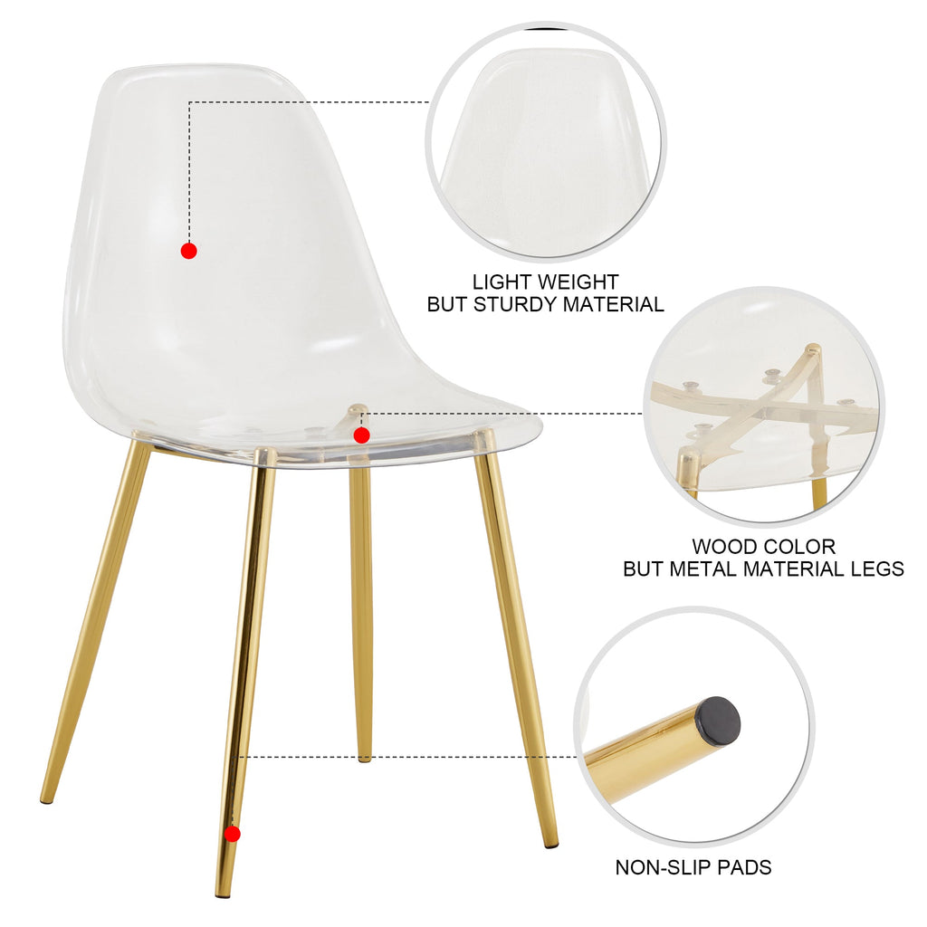 Modern Minimalist Transparent Metal Dining Chairs