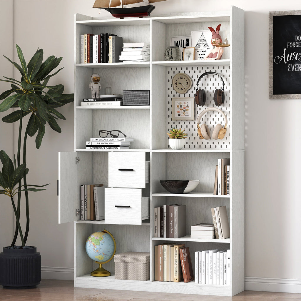 79" Tall Kitchen Pantry Cabinet with Pegboard