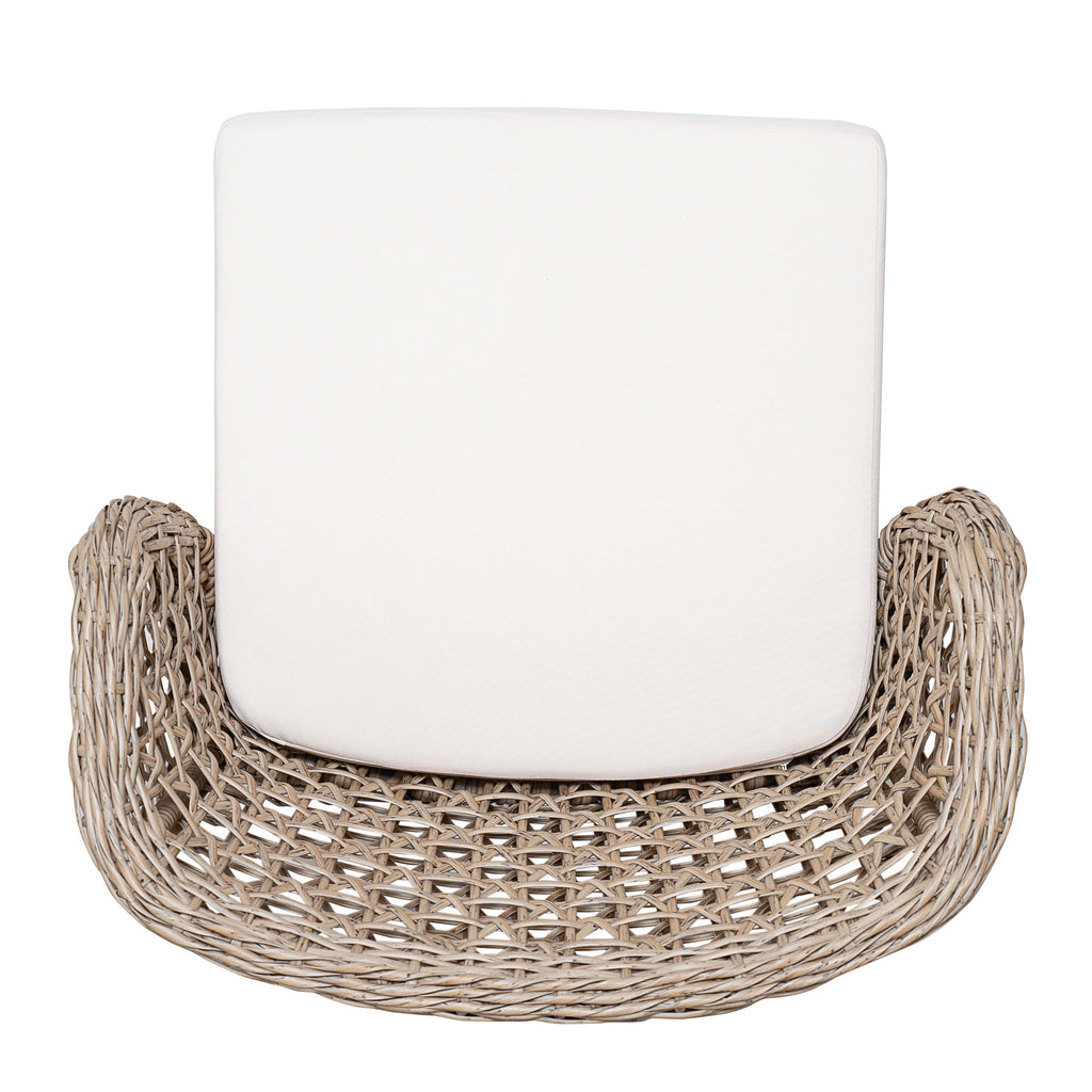 Outdoor Acacia Wood Dining Chairs with Beige Cushion (Set of 2)