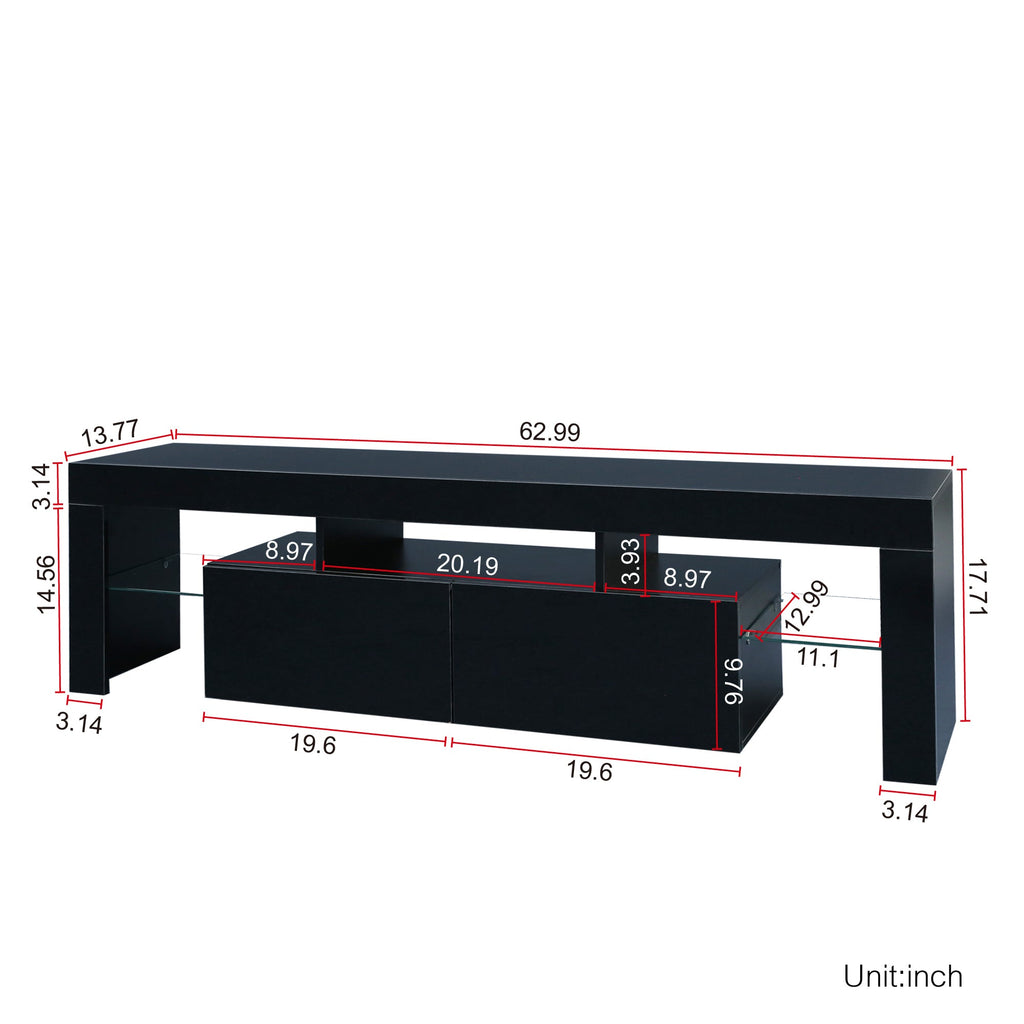 Modern Remote Control 20 Colors LED Lights TV Stand