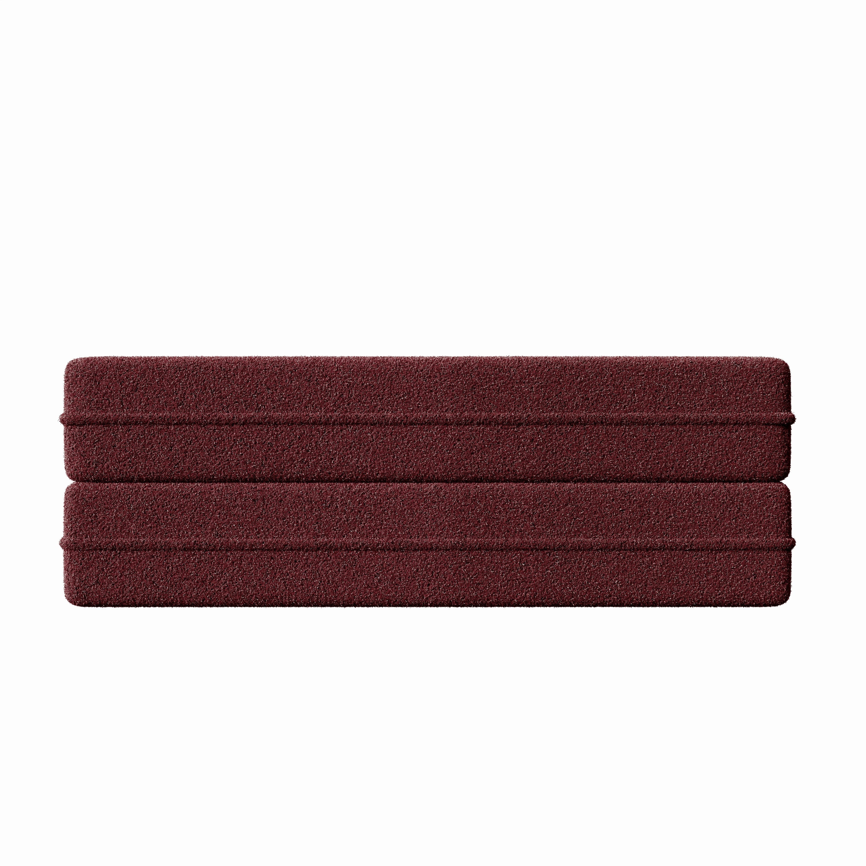 Modern Convertible Teddy Fabric Sofa with 2 Pillows