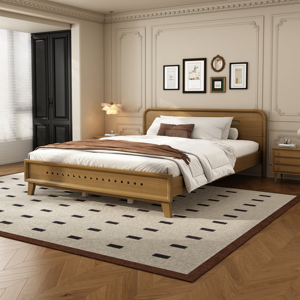 Pine Solid Wood Queen Size Bed