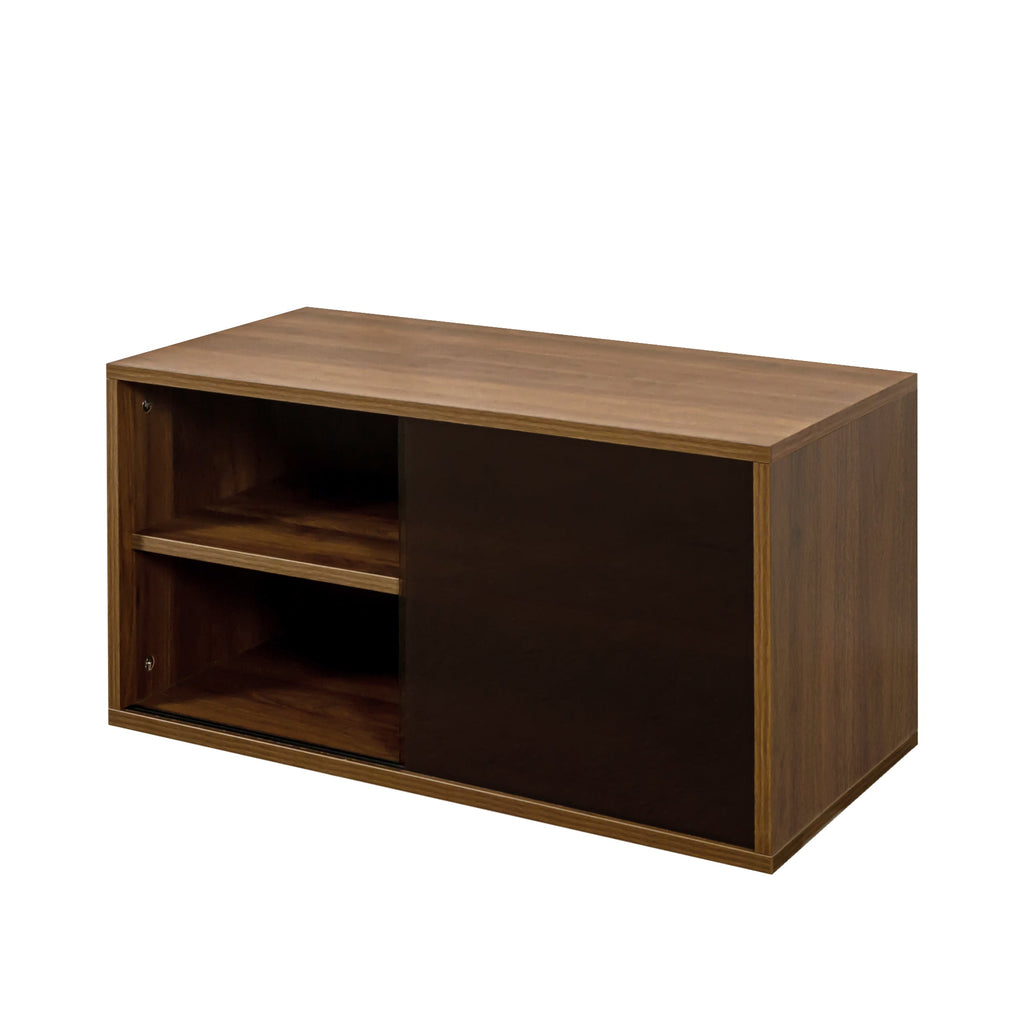 Walnut Stackable Mounted Storage Cabinet+ Glass Option