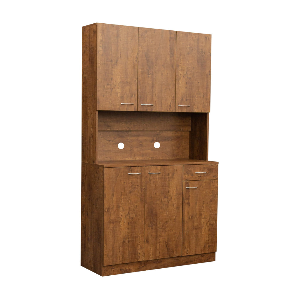 70.87' Tall White Kitchen Cabinet with 6-Doors