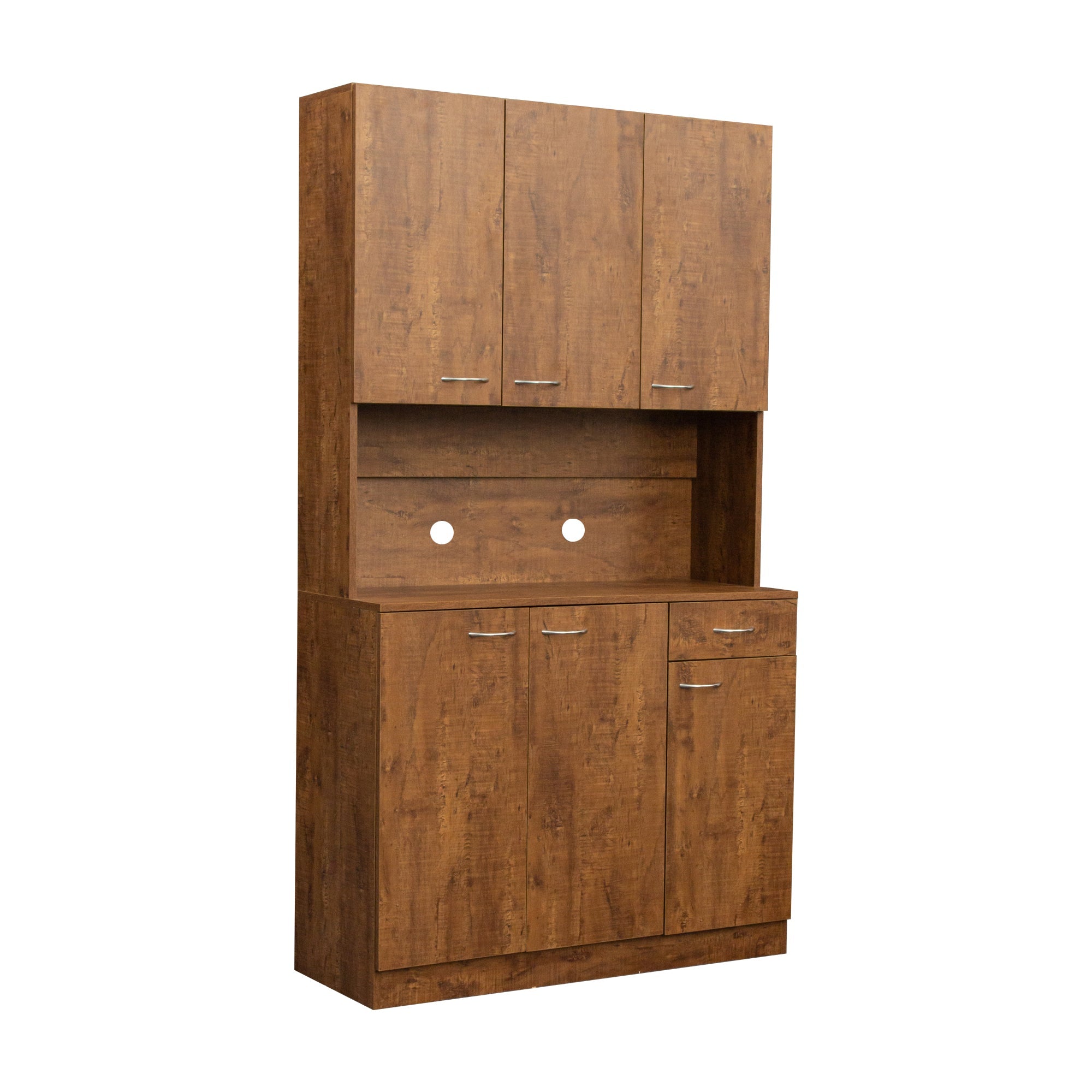 70.87' Tall White Kitchen Cabinet with 6-Doors