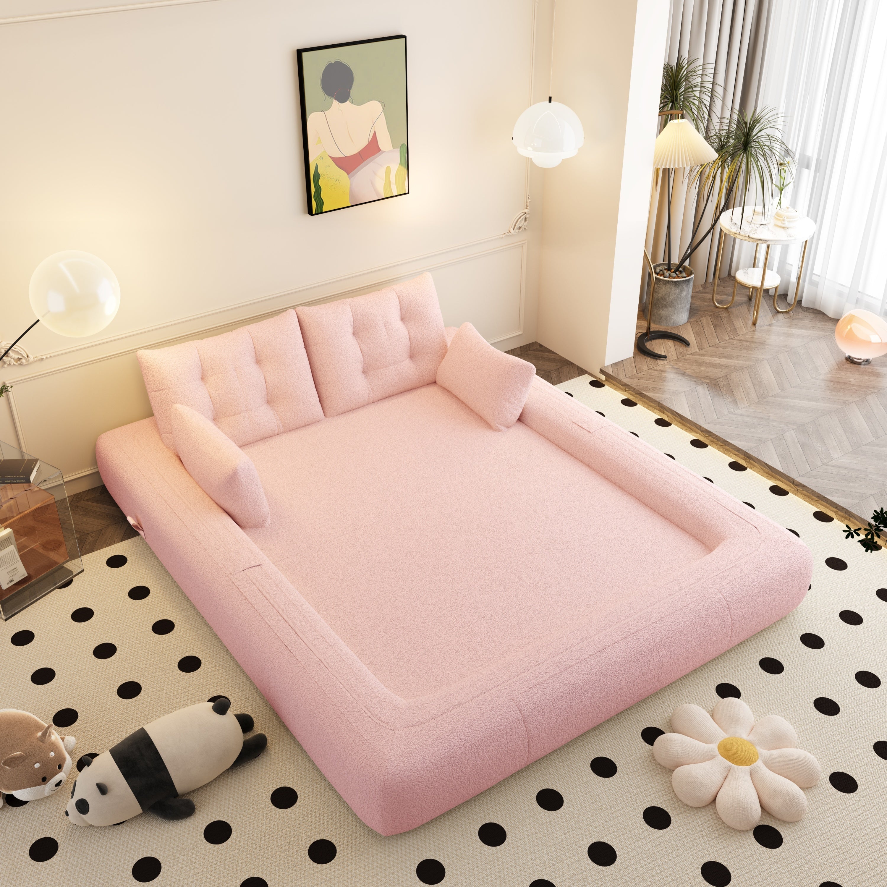 78.7 ' Multi-Functional Teddy Foldable Sofa Bed