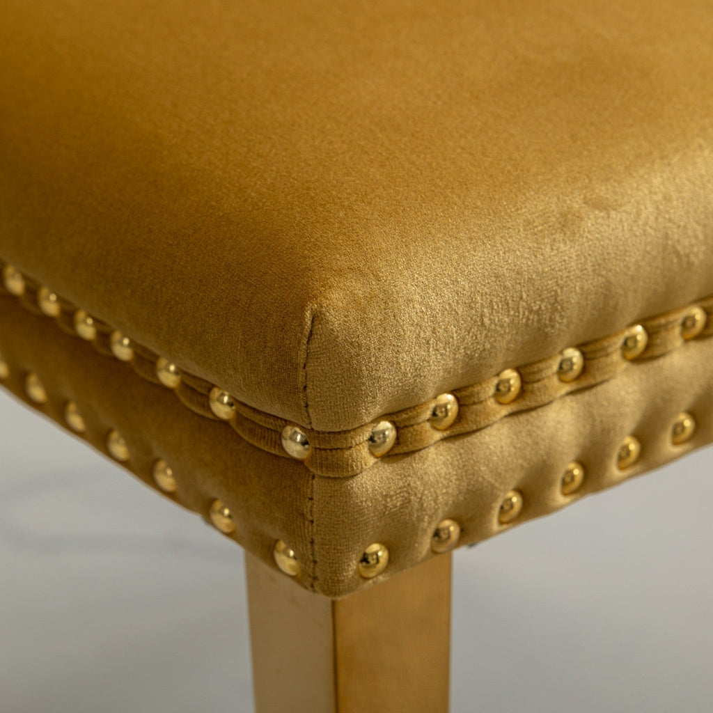 Modern High-end Tufted Solid Wood Velvet Dining Chairs (Set of 2)