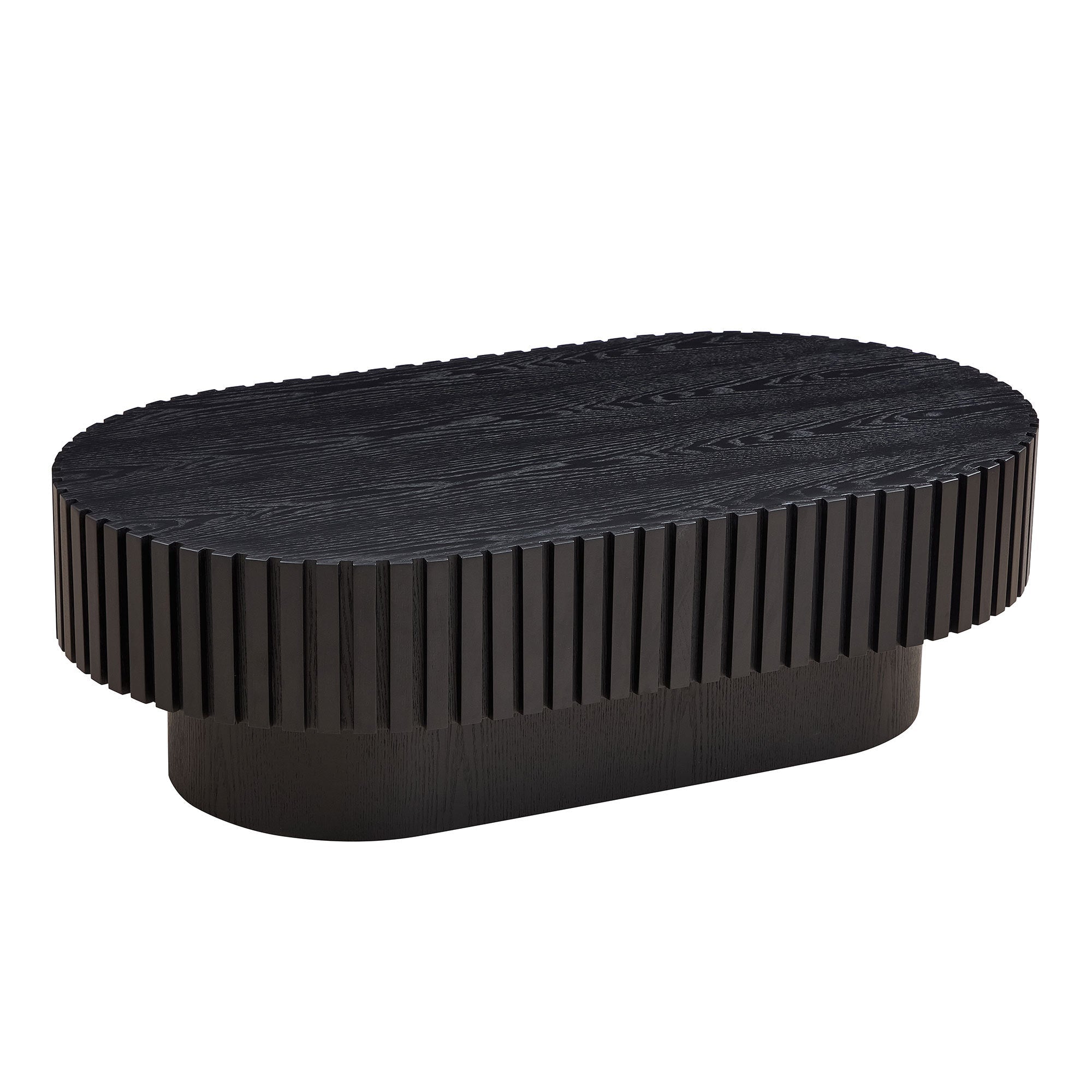 43.70 Inch Modern Handcraft Drum and Oval Coffee Table