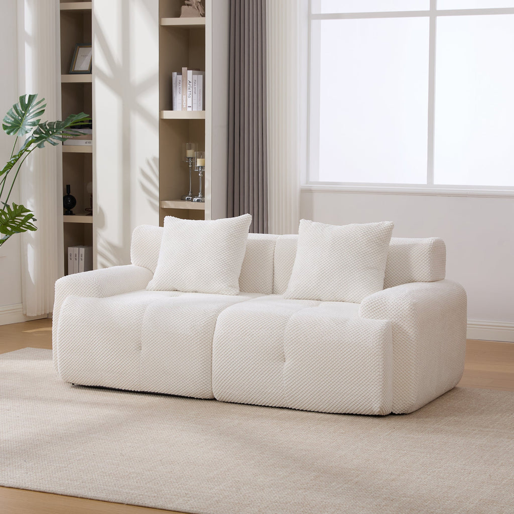73' Sectional Cloud Convertible Floor Couch with 2 Pillows