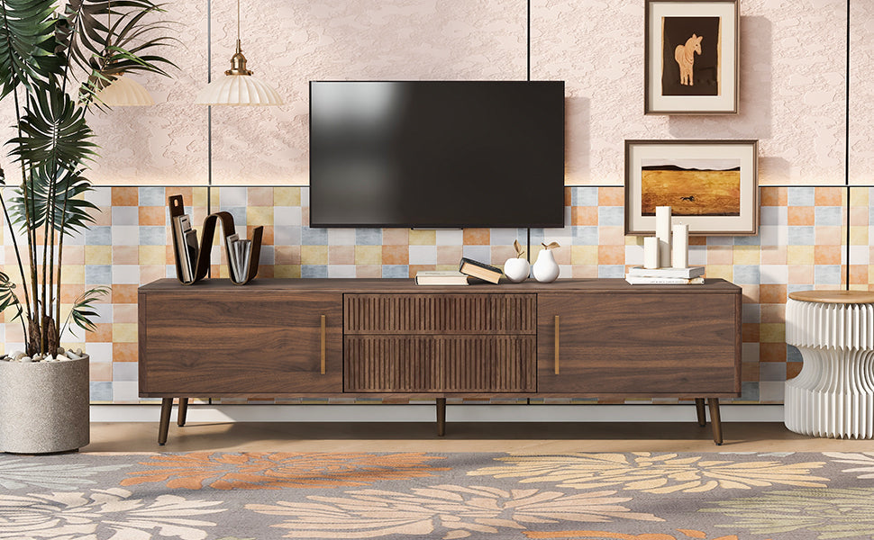 Mid Century TV Stand with 2 Drawers