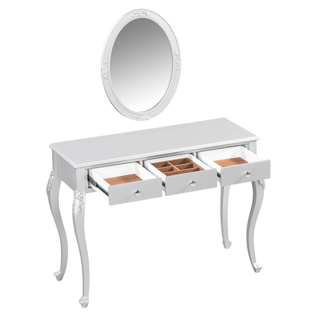 Luxury Makeup Vanity Desk with Oval Mirror