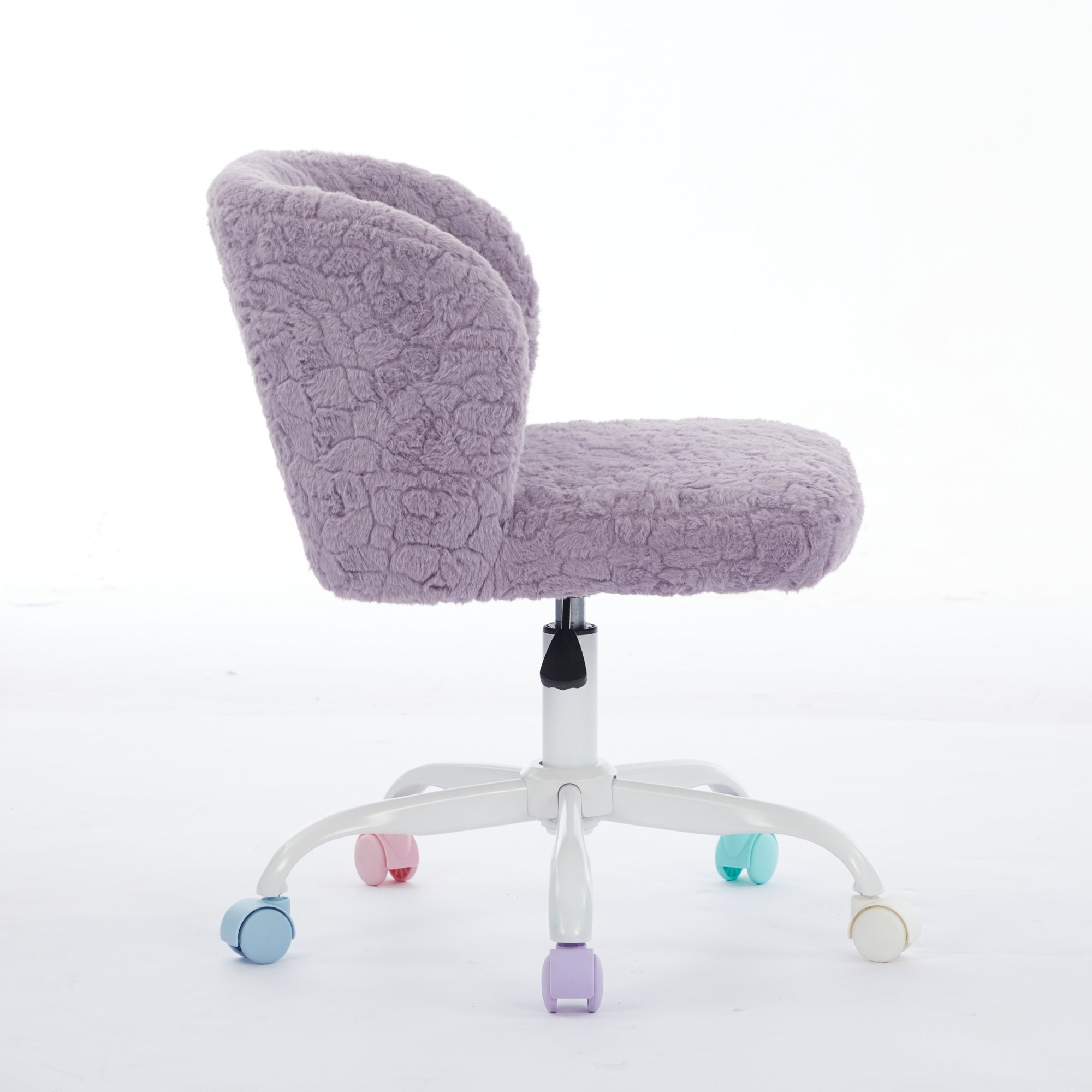 Artificial Rabbit Hair Adjustable Office Chair with Metal Base