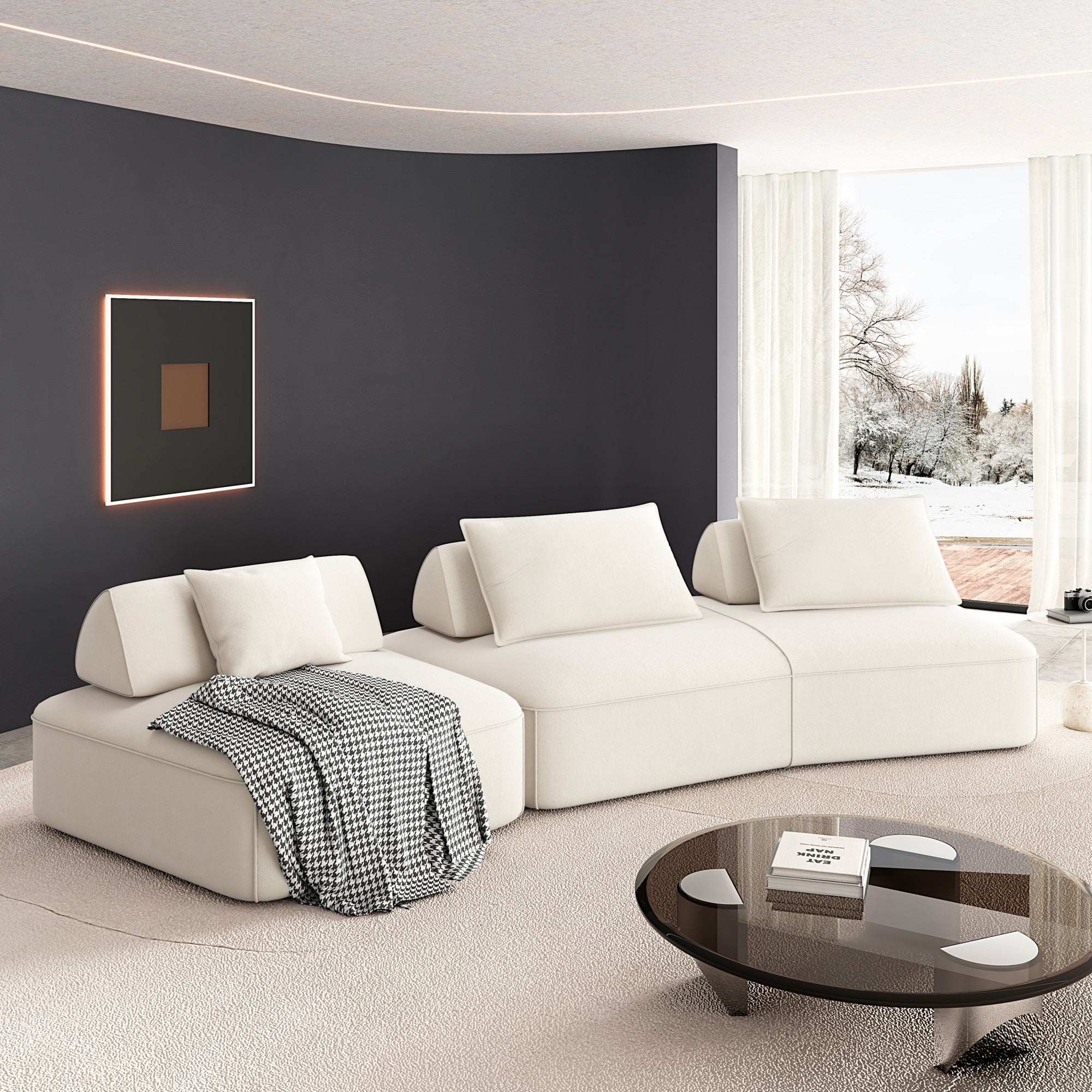 Modern Light Luxury Oversized Modular Sectional Sofa Set