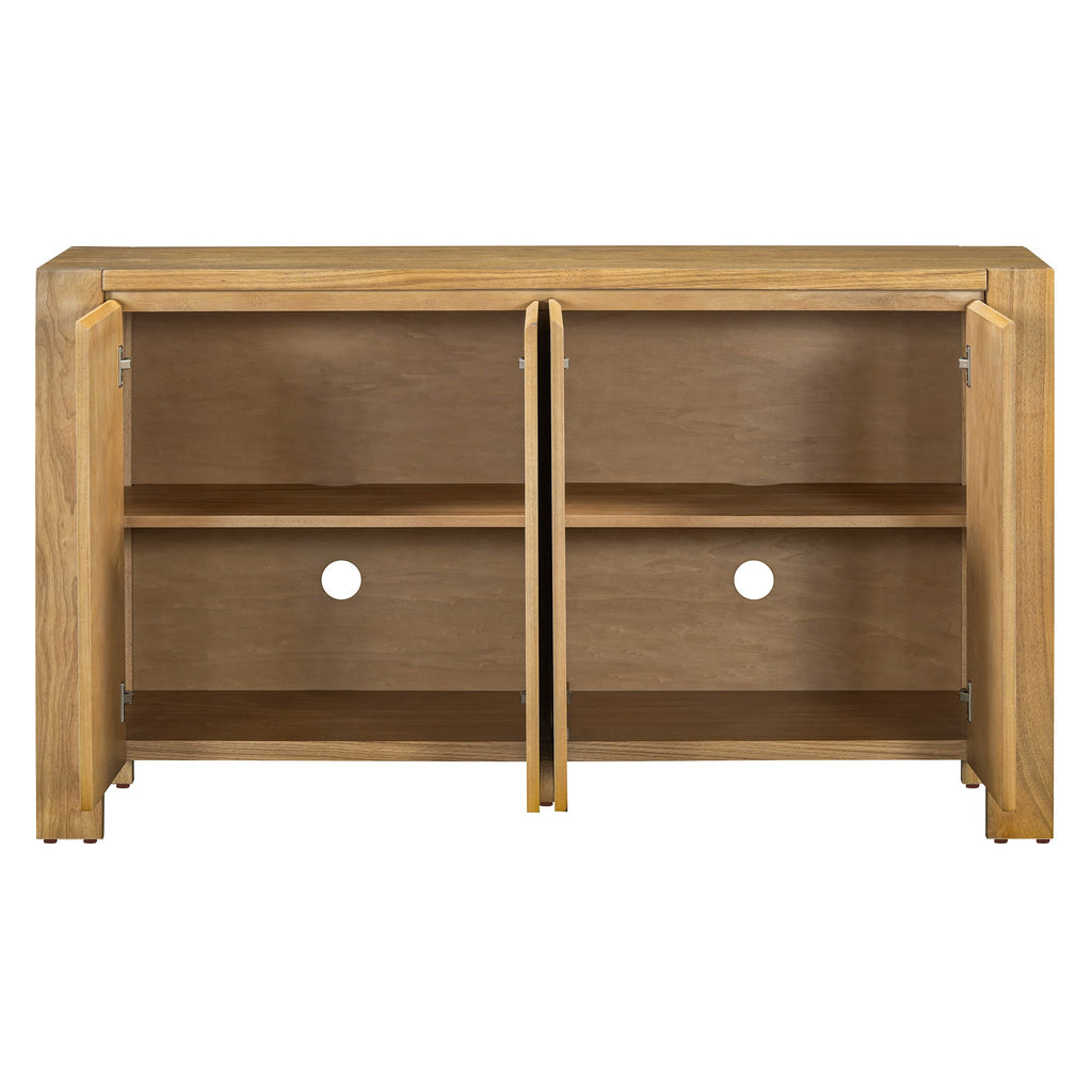 4-Door Retro Wood Buffet Cabinet with Storage