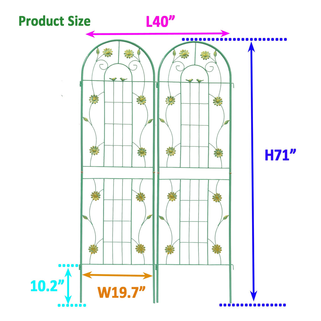 Metal Garden Trellis 71' x 19.7' Rustproof Trellis for Outdoor Flower Support