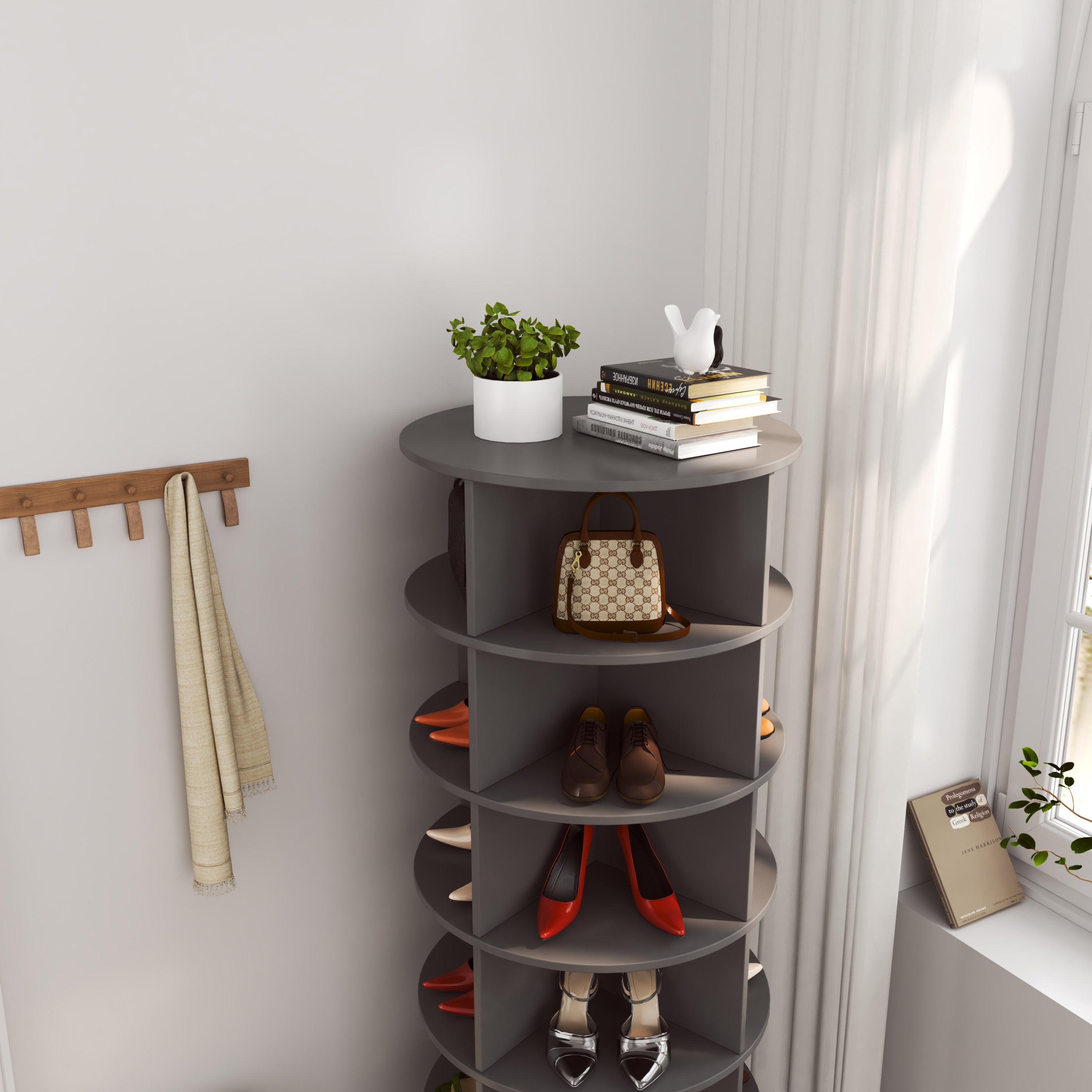 Modern 360° Rotating Shoe Cabinet 6/7 Layers Space Saver