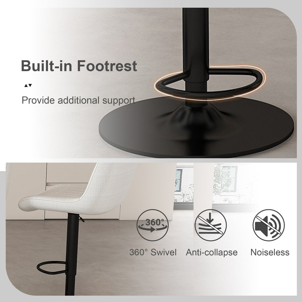 Swivel Bar Stools with Adjustable Height (Set of 2)