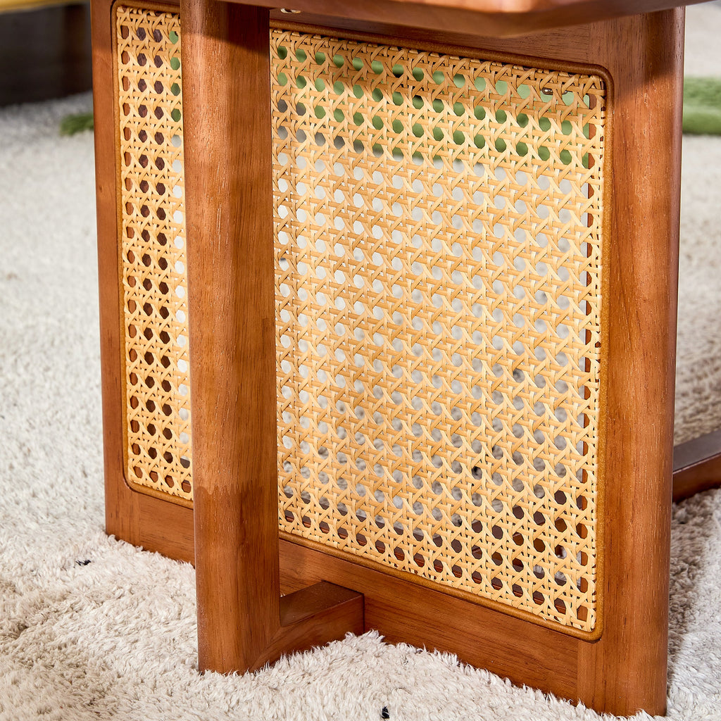 Chinese Style Rattan Solid Wood Coffee Low Table