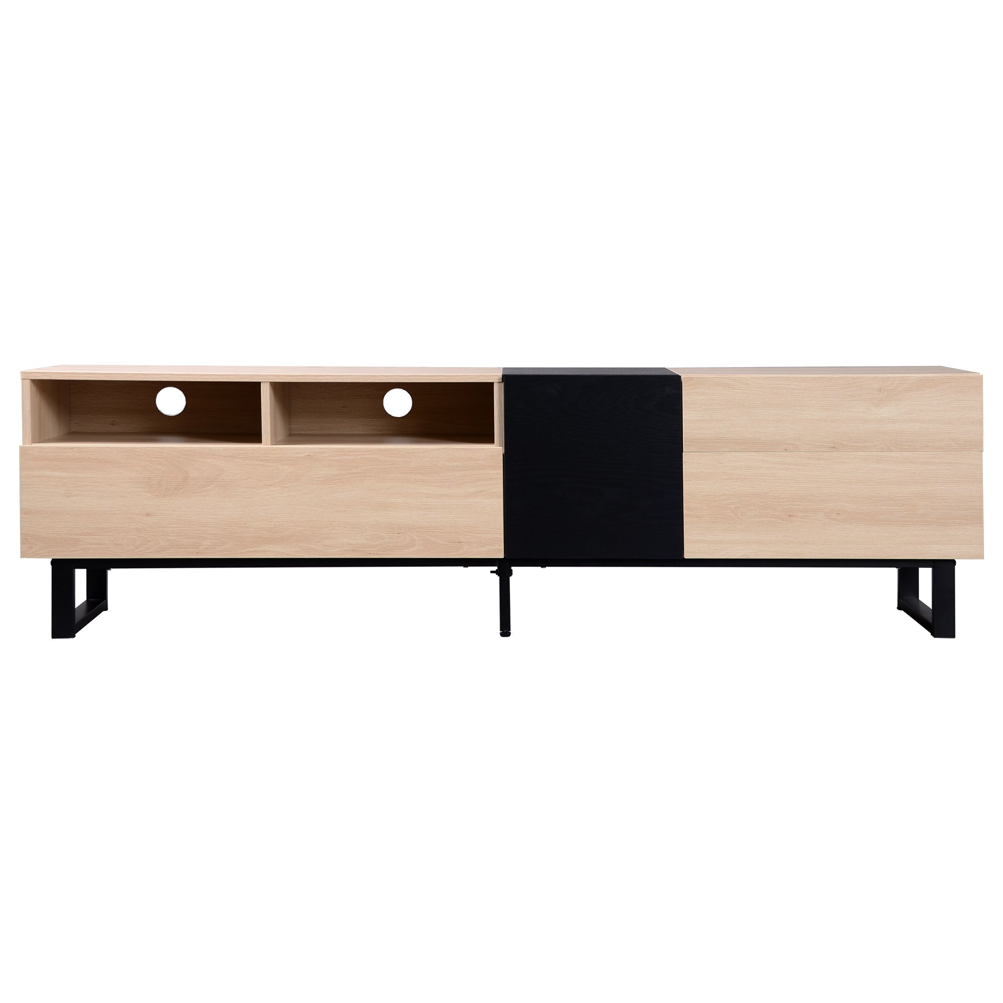 Modern TV Stand for 80'' TV with Double Storage Space