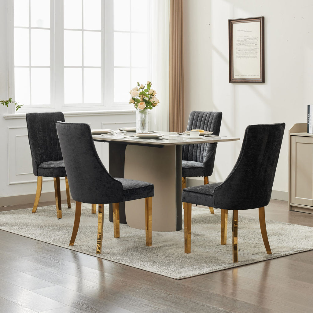Rayon Cloth Flocking Chenille Dining Chairs (Set of 2 )