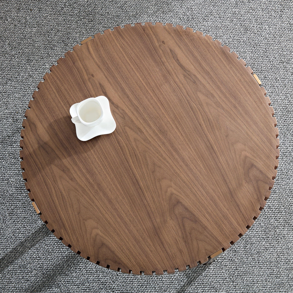 Modern Handcraft Drum Round Coffee Table