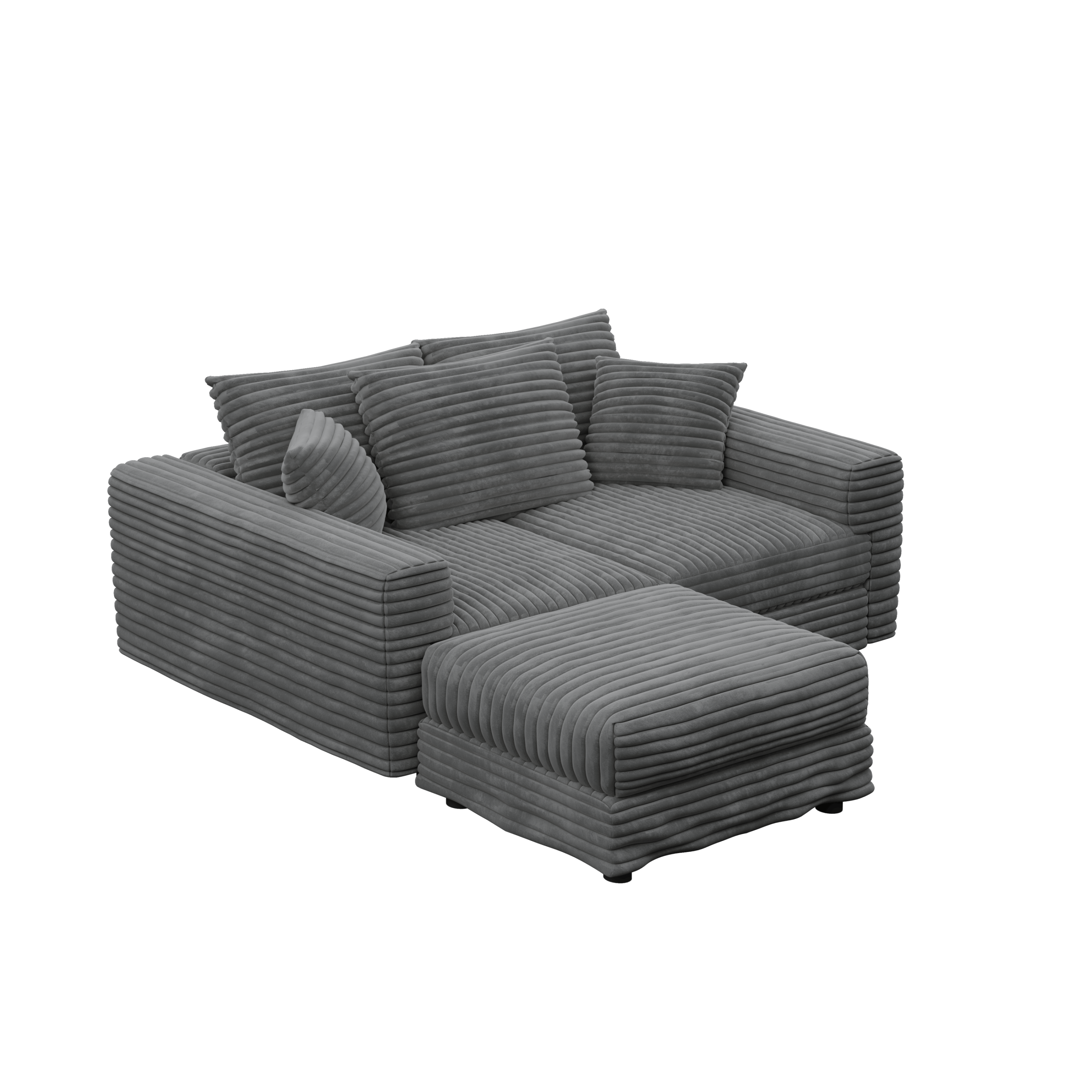 82.7' Modern Comfy Cloud Couch Sofa with Soft Pillows + Ottomans Option