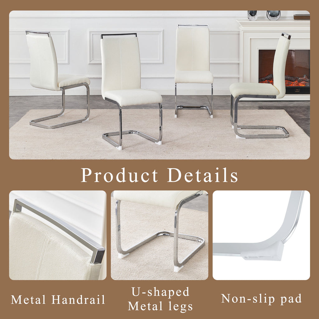 Luxury Style Grainy Fabric-like Dining Chairs (Set of 4)