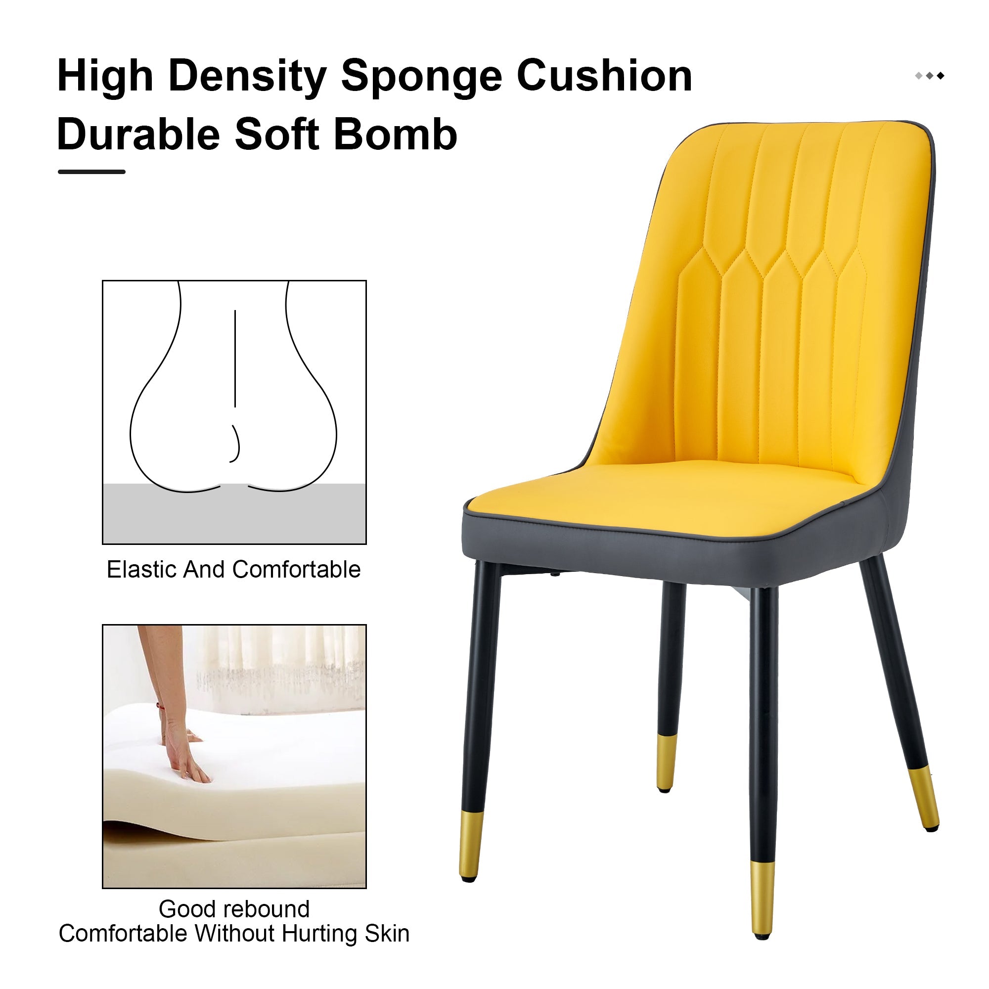 Modern PU Artificial Leather Dining Chairs (Set of 4)