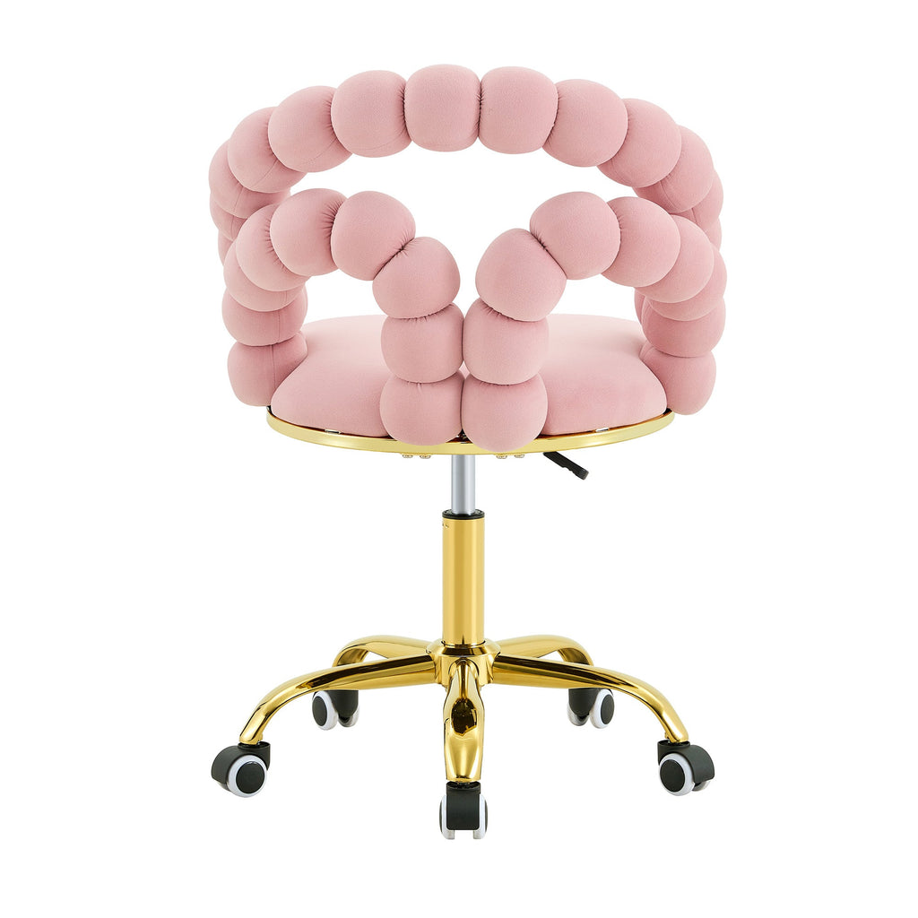 Coloful Modern Velvet Adjustable Swivel Desk Chair with Bubble Back