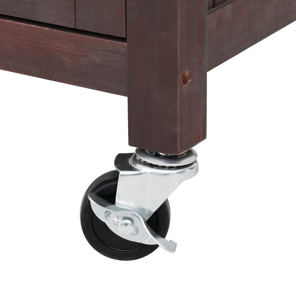 54.1" Outdoor Kitchen Island with High Shelf, Stainless Steel Top & Storage Cabinet