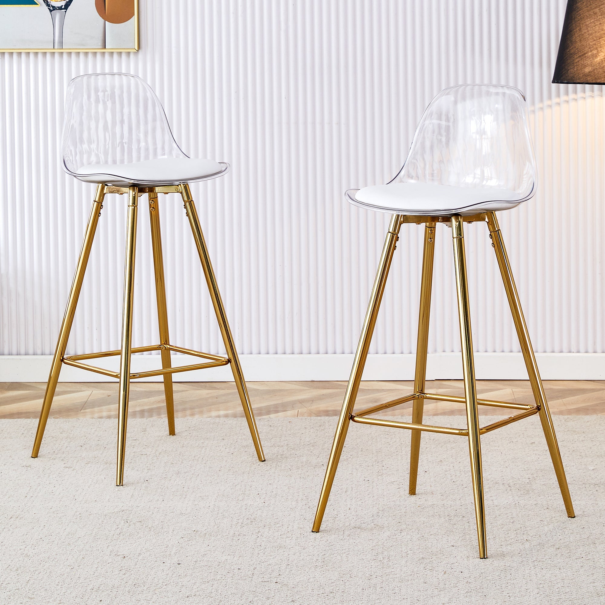 Stylish Upholstered Bar Chairs with Metal Legs