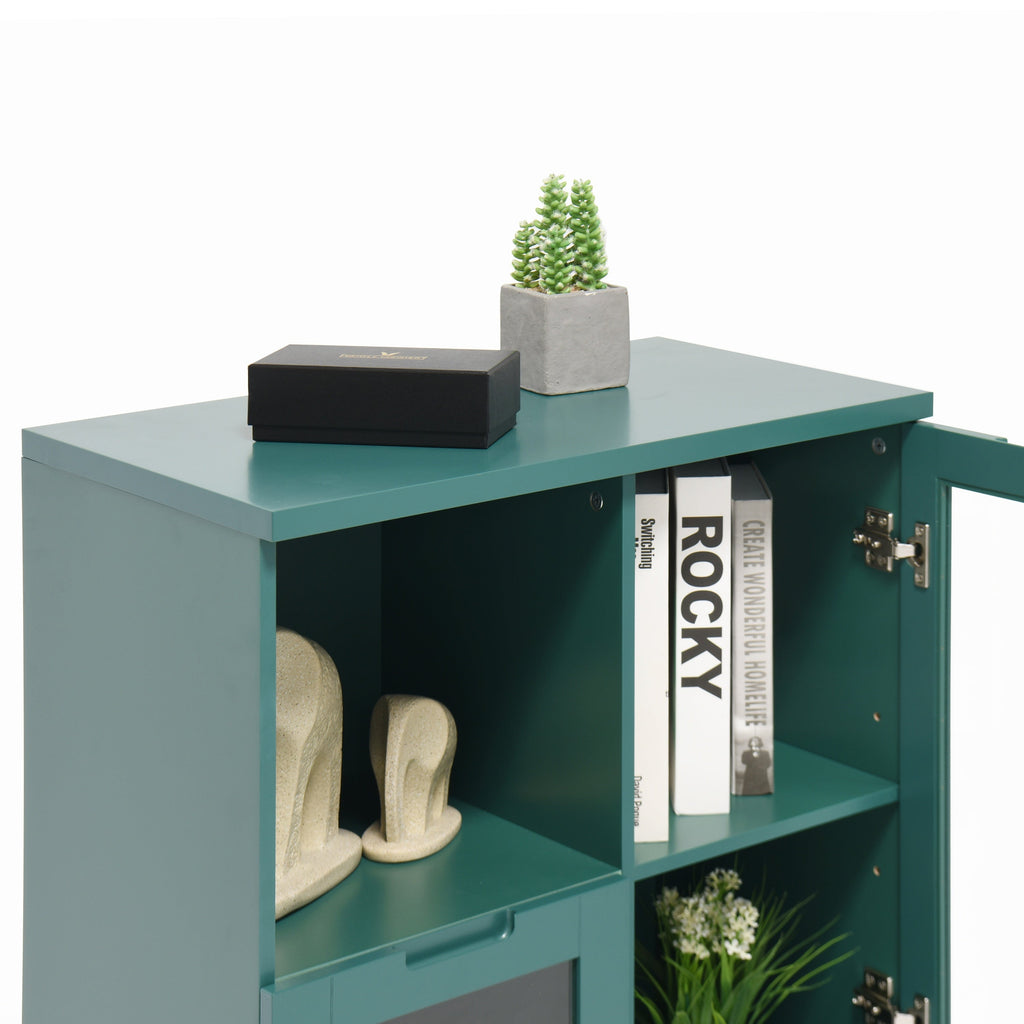 MDF Painted Cabinet with Glass Doors