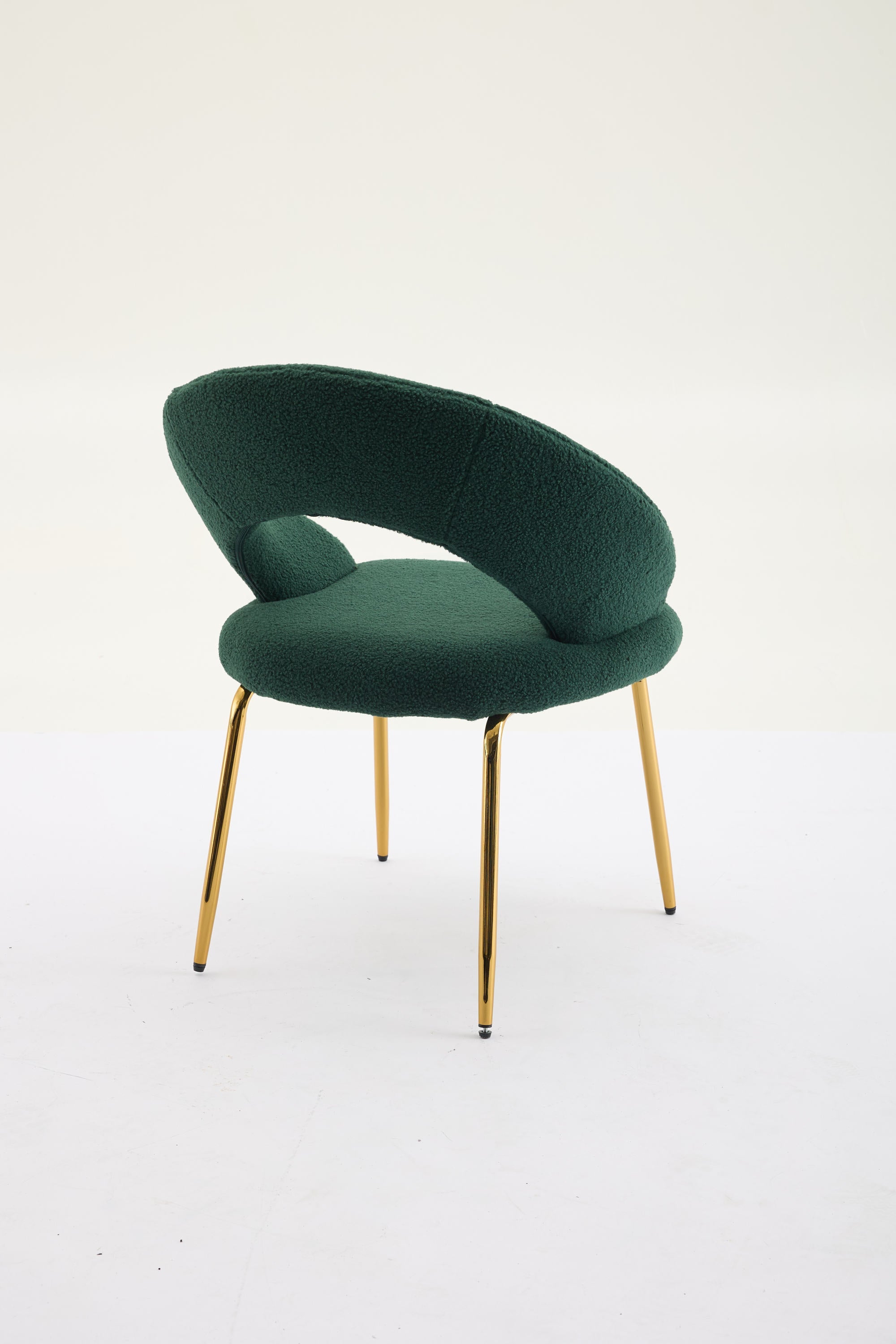 Velvet/Teddy Fabric Dining Chairs with Curved Backrest