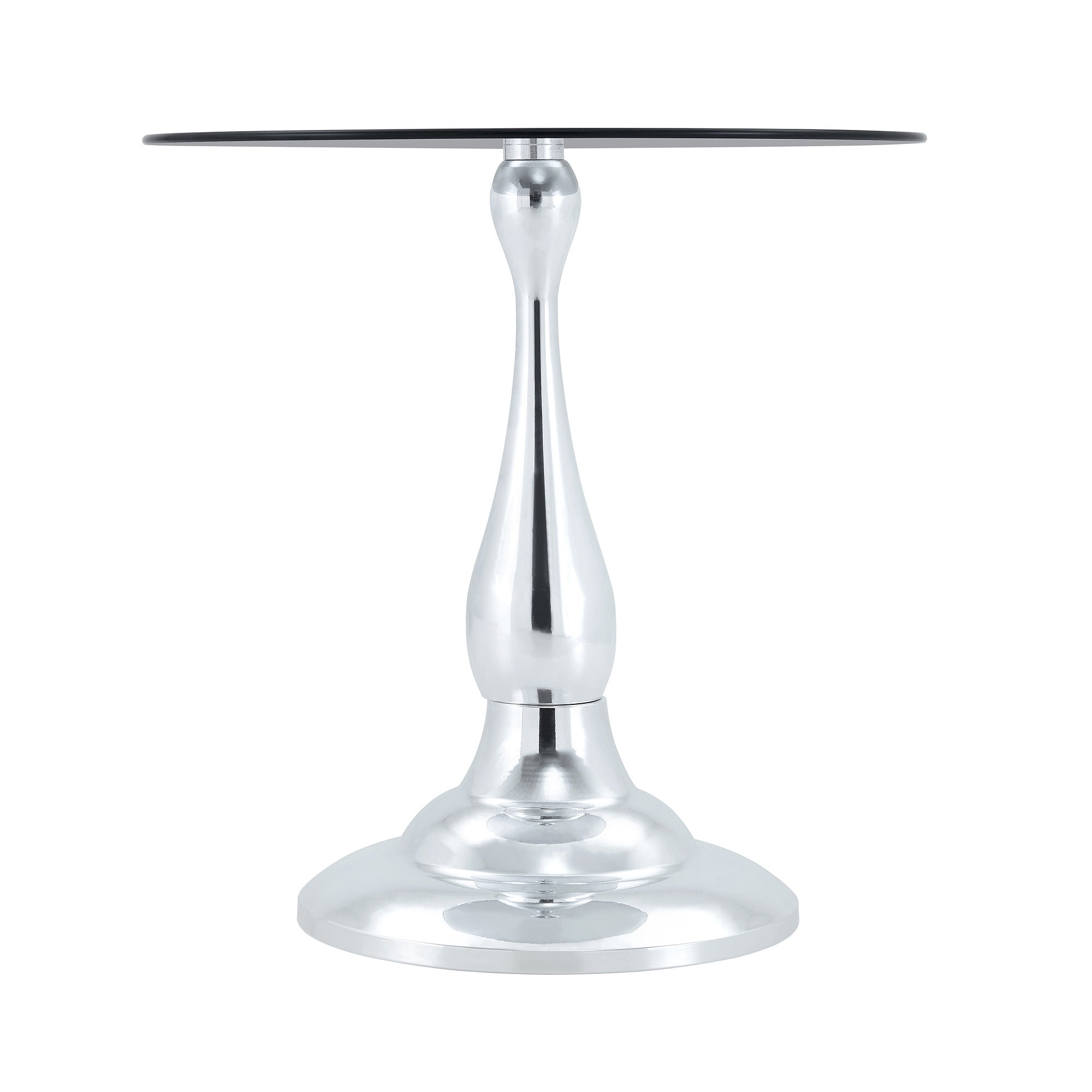 20" Small Luxury Metal Round Side Table with a Glass Top
