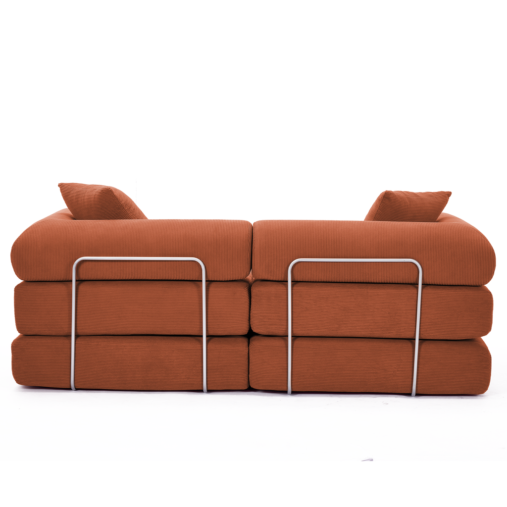 2 Seat Convertible Couch Folding Mattress Couch Sofa Bed