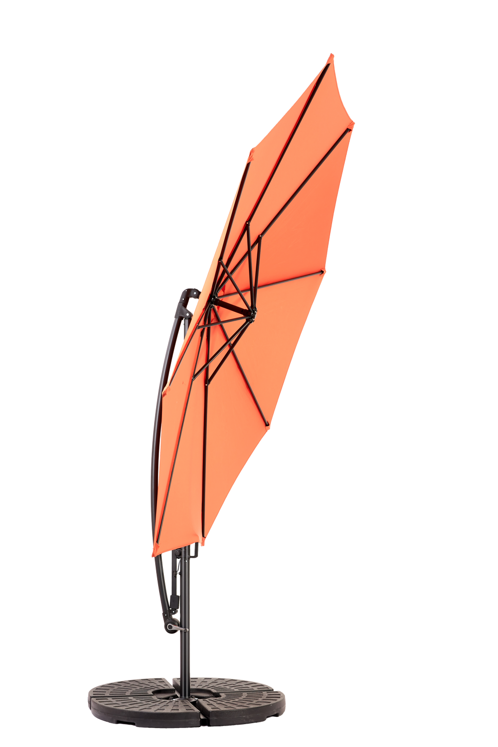 10ft Offset Patio Umbrella w/Tilt & Polyester Shade & 8 Ribs – No Base