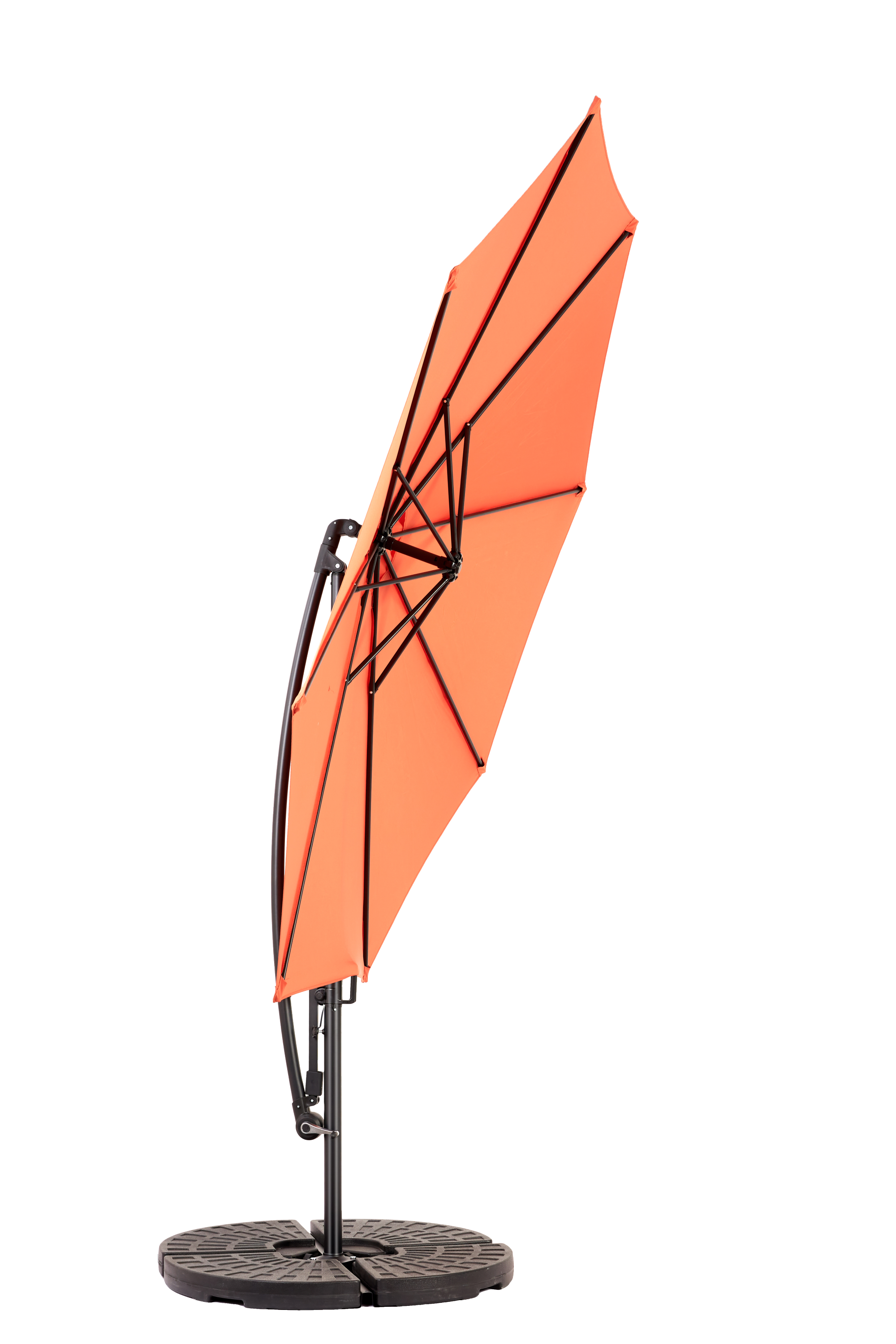 10ft Offset Patio Umbrella w/Tilt & Polyester Shade & 8 Ribs – No Base